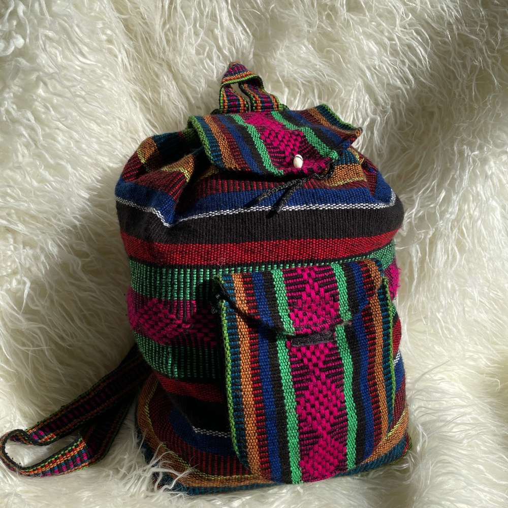 Drawstring Tribal Aztec print Backpack